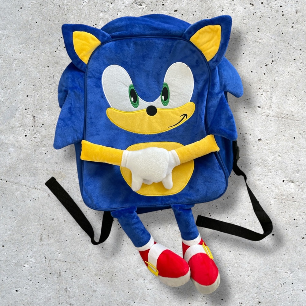 Sonic the Hedgehog 3D Plush Backpack Blue VGUC